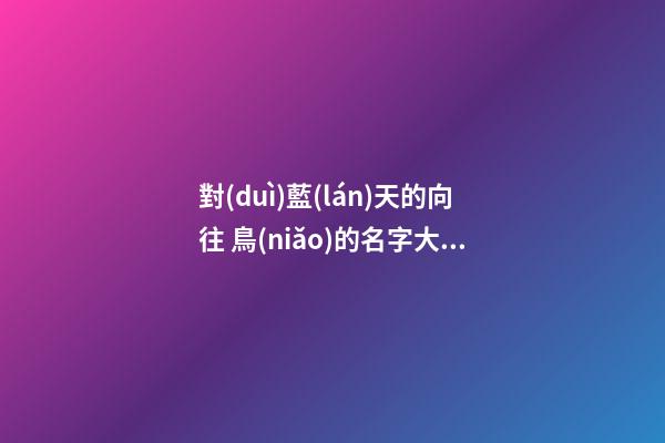 對(duì)藍(lán)天的向往 鳥(niǎo)的名字大全
